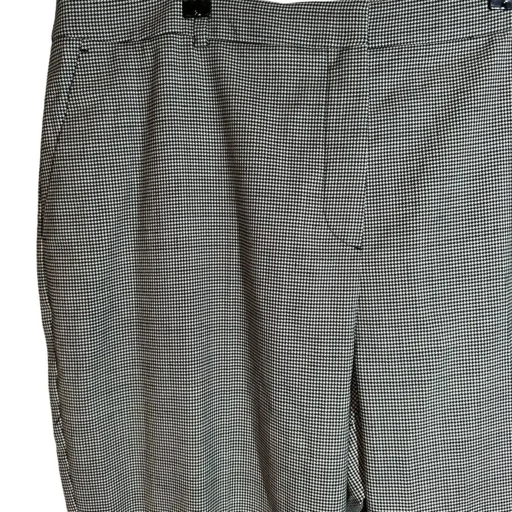 NWT PURE Collection High Waist Wide Leg Trousers Black White Houndstooth 16‎
